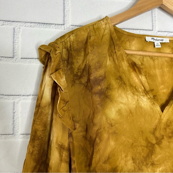Madewell Tie-Dye Ruffle-Shoulder Top size XXL - Picture 3 of 7